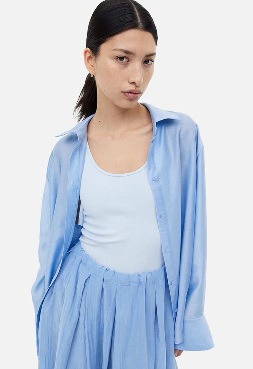 H&M - Relaxed-fit shirt - light blue 