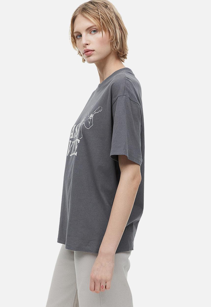 H&M - Oversized printed T-shirt - grey nashville