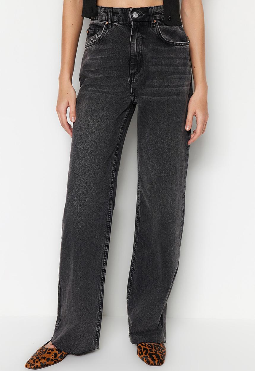 Trendyol - High rise wide leg  jeans - black