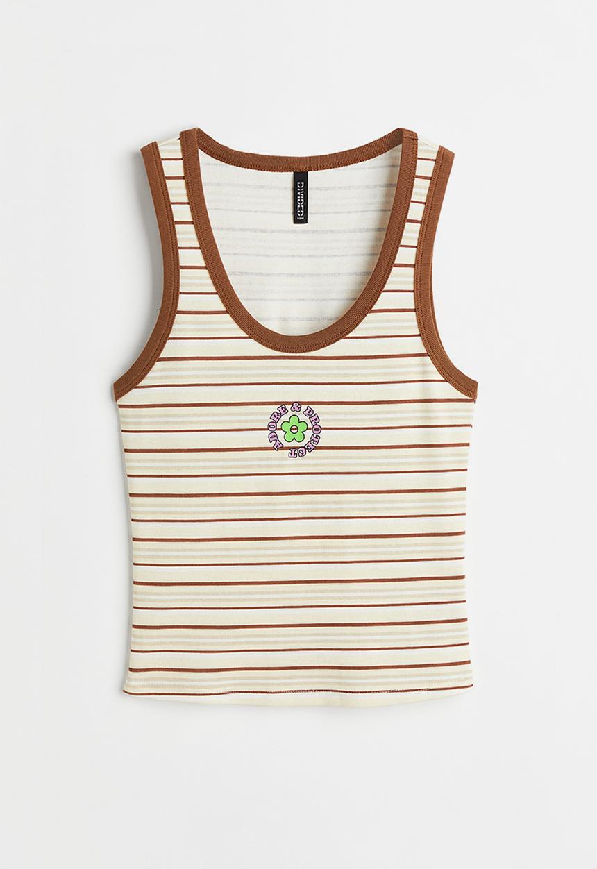 H&M - Printed vest top - beige 