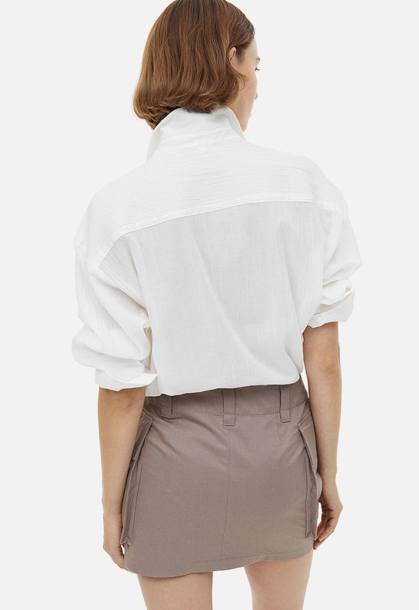 H&M - Oversized crinkled shirt - white