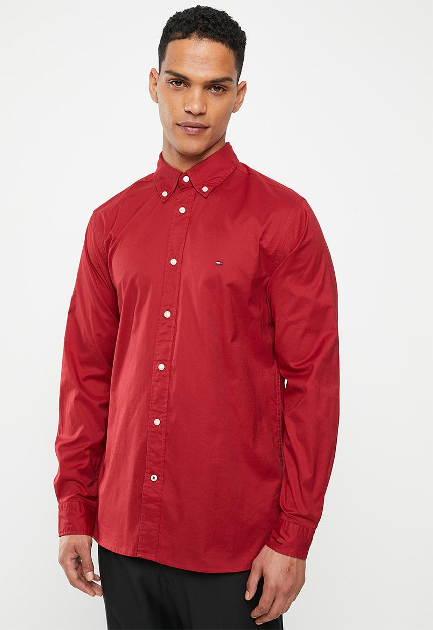 Tommy Hilfiger - Flex poplin rf shirt - red