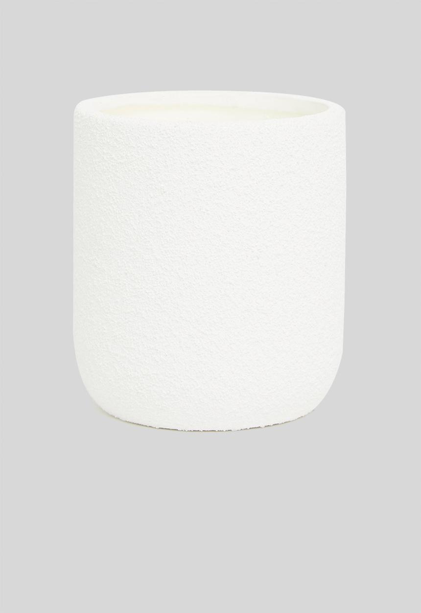 H&S - Textured Ceramic Candle - Light Grey/Oud Wood