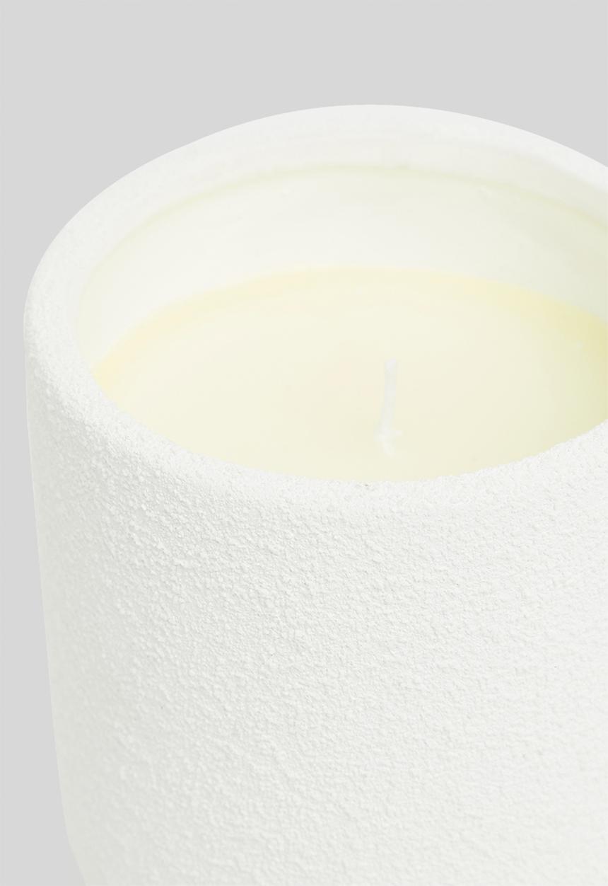 H&S - Textured Ceramic Candle - Light Grey/Oud Wood