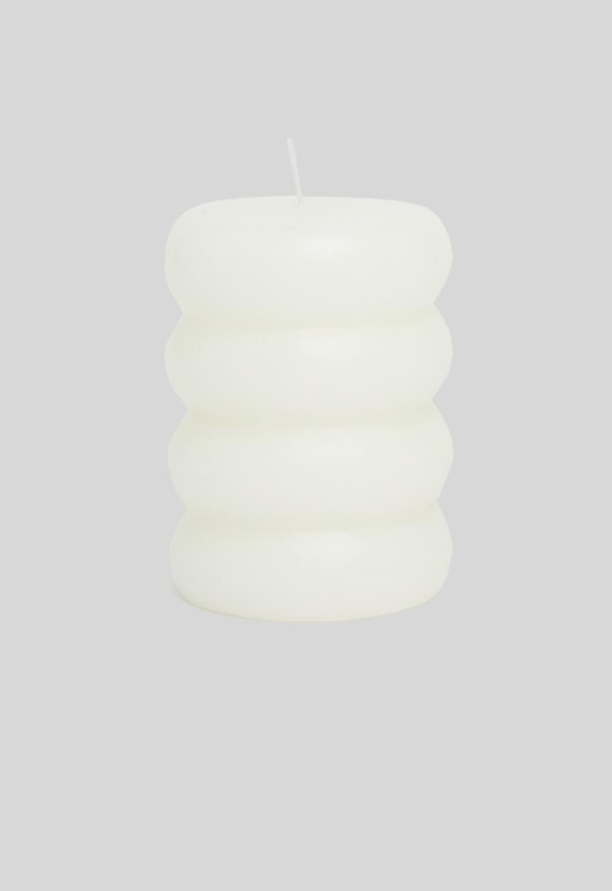 H&S - Beaded pillar candle - off white