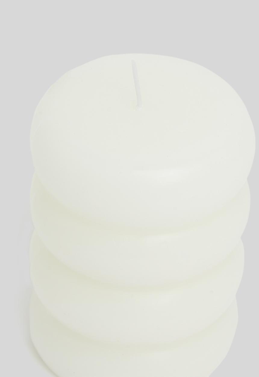 H&S - Beaded pillar candle - off white