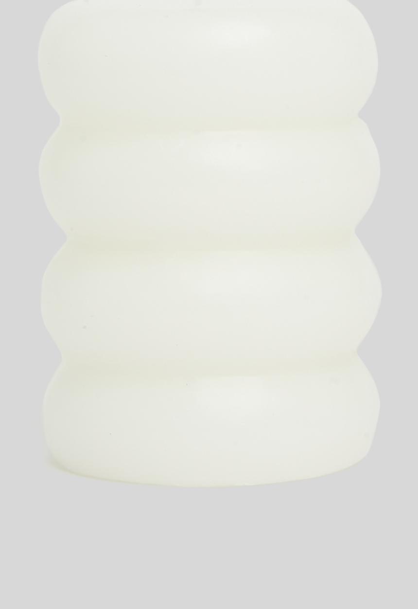 H&S - Beaded pillar candle - off white