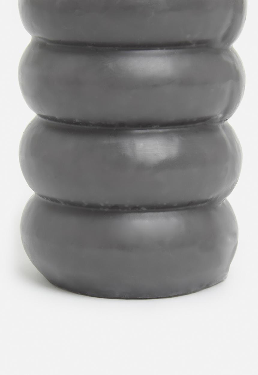 H&S - Beaded pillar candle - anthracite