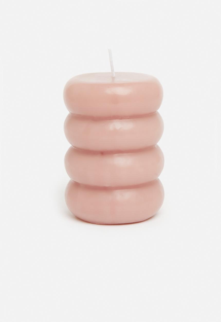 H&S - Beaded pillar candle - pink