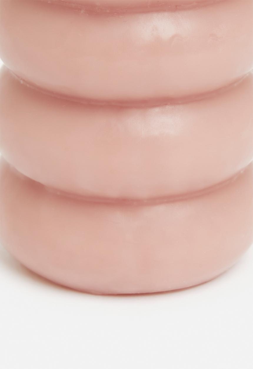 H&S - Beaded pillar candle - pink