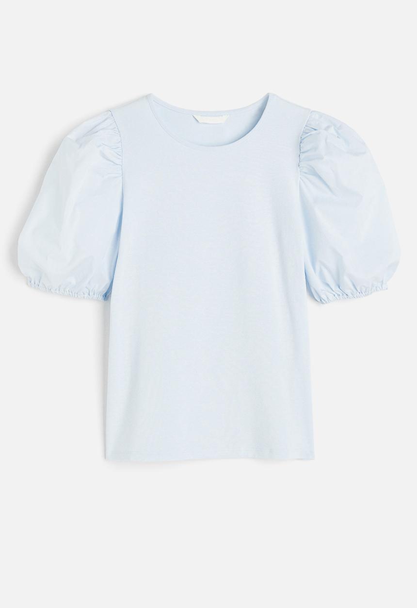 H&M - Puff-sleeved top - blue