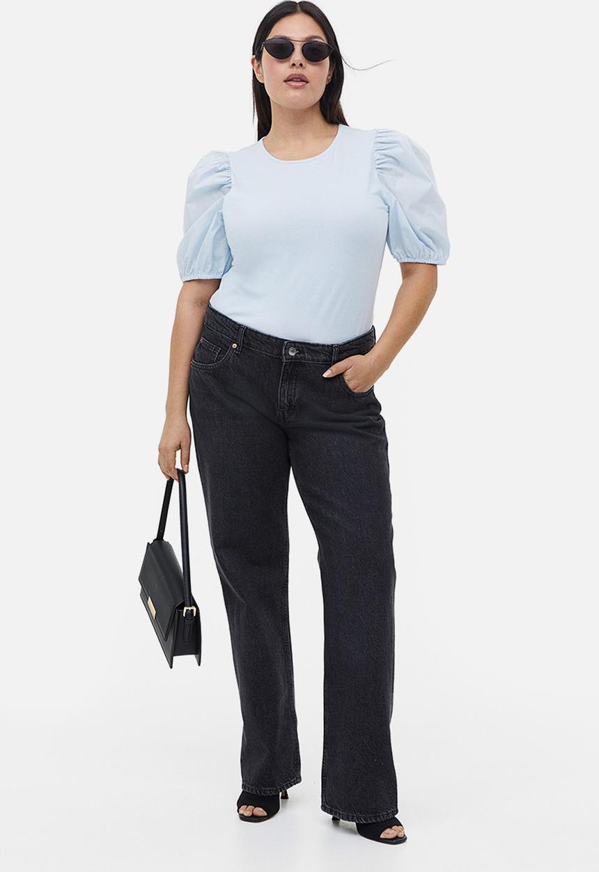 H&M - Puff-sleeved top - blue
