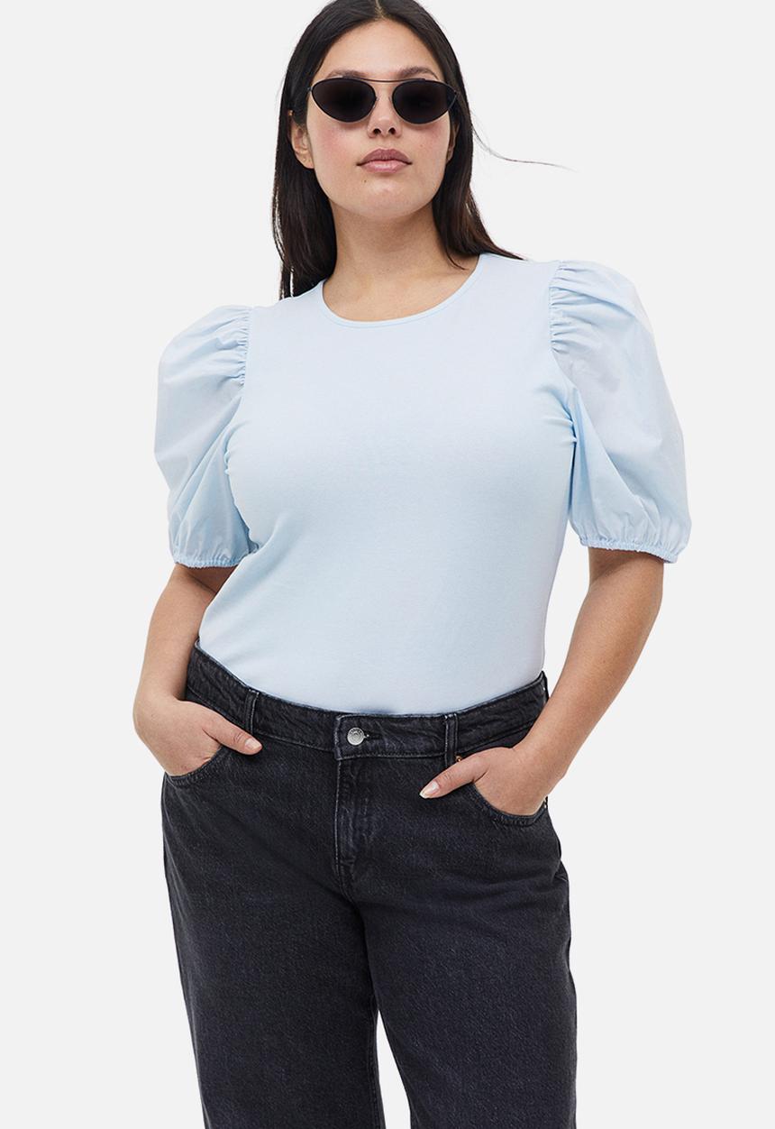 H&M - Puff-sleeved top - blue