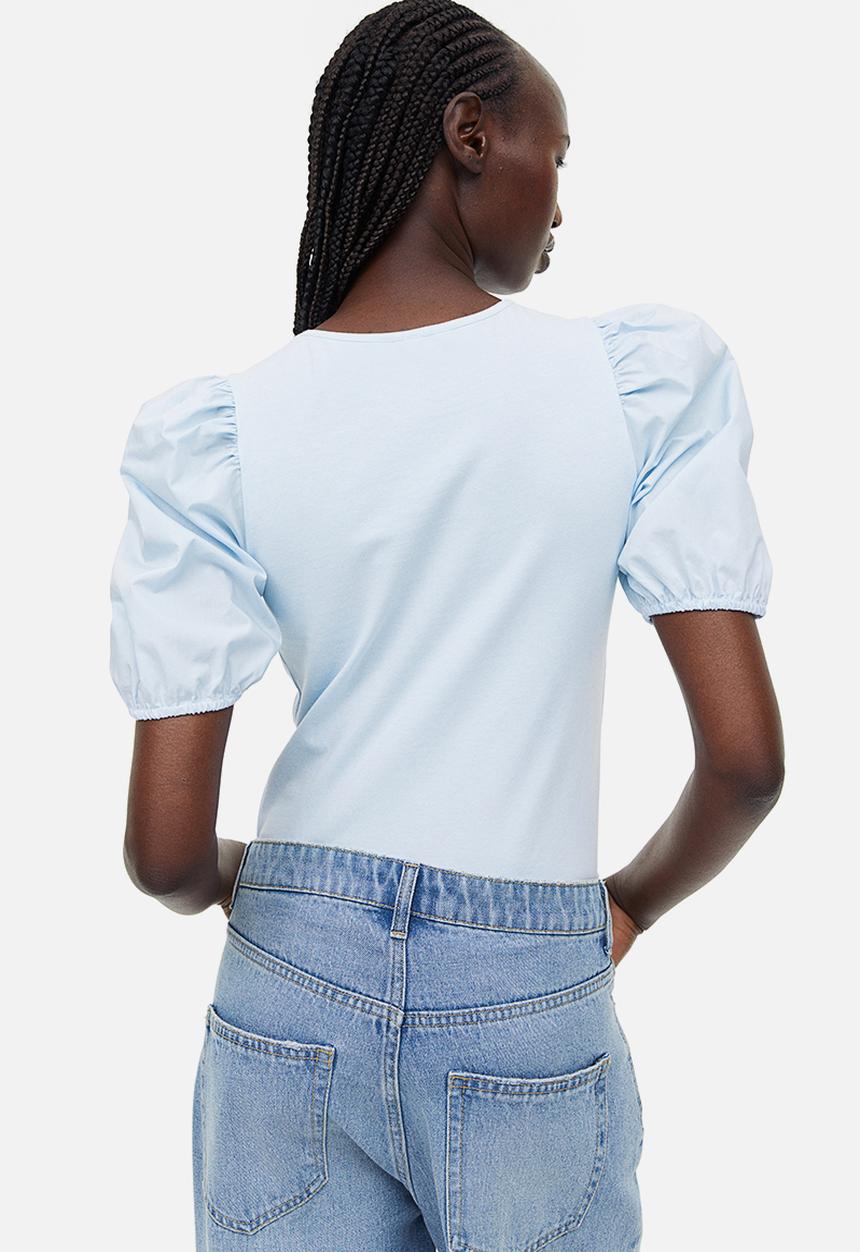 H&M - Puff-sleeved top - blue