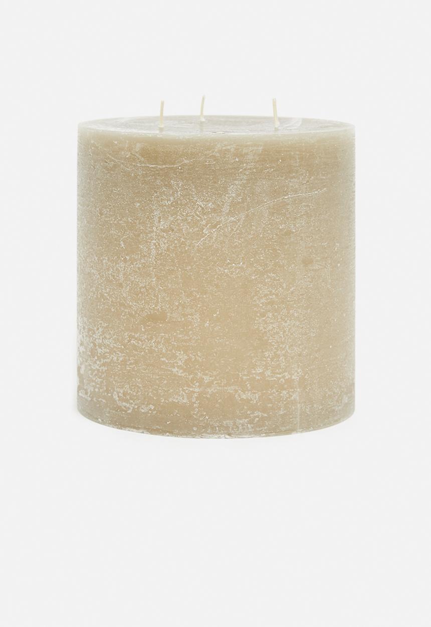 H&S - Pillar candle 14cm H - light taupe