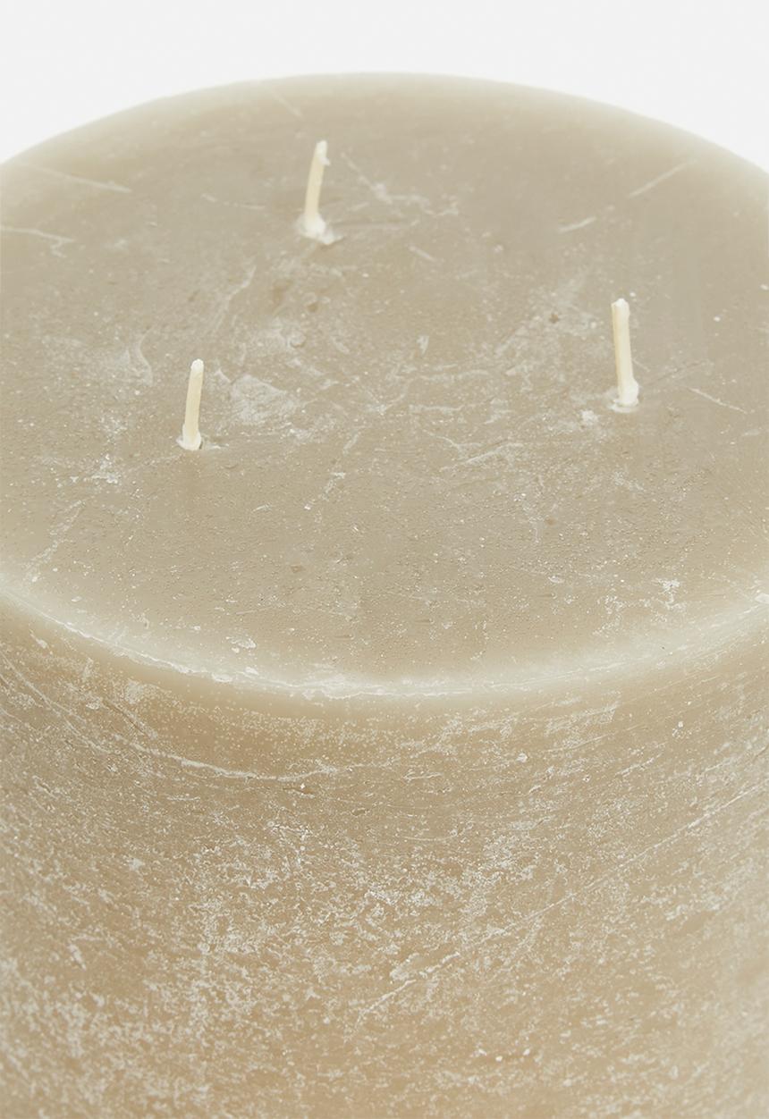 H&S - Pillar candle 14cm H - light taupe