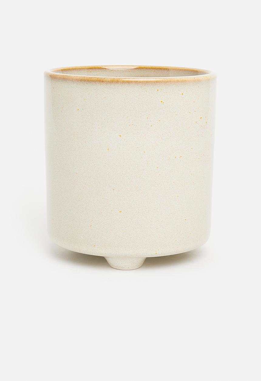 H&S - Iso porcelain flowerpot - white