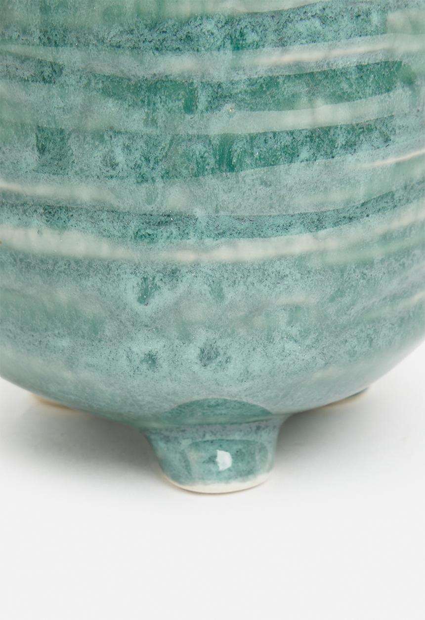 H&S - Mini porcelain flowerpot - green