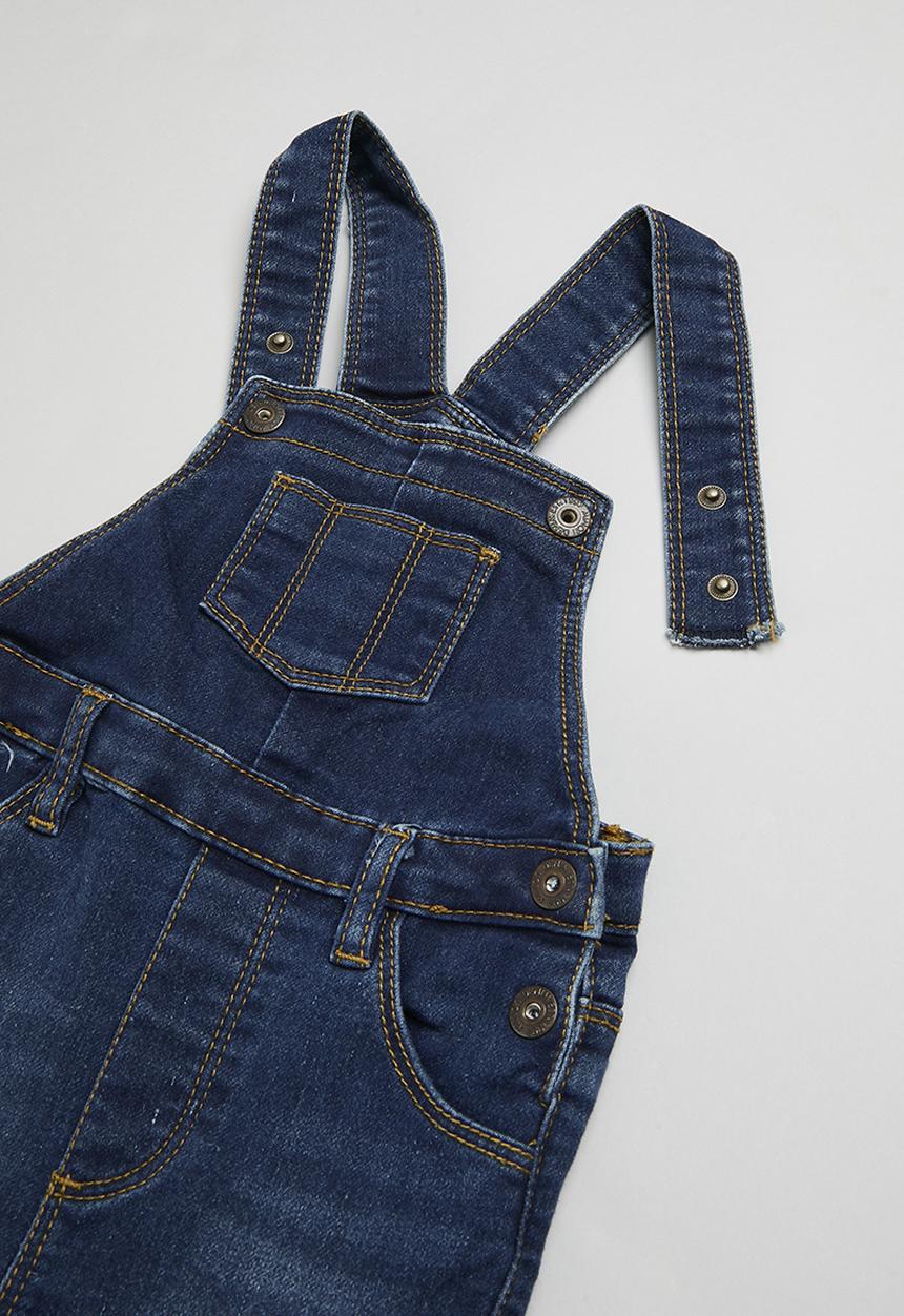 MINOTI - 2 Pack washed dungaree & long sleeve top set - blue