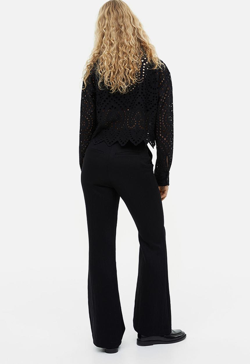 H&M - Flared viscose trousers - black