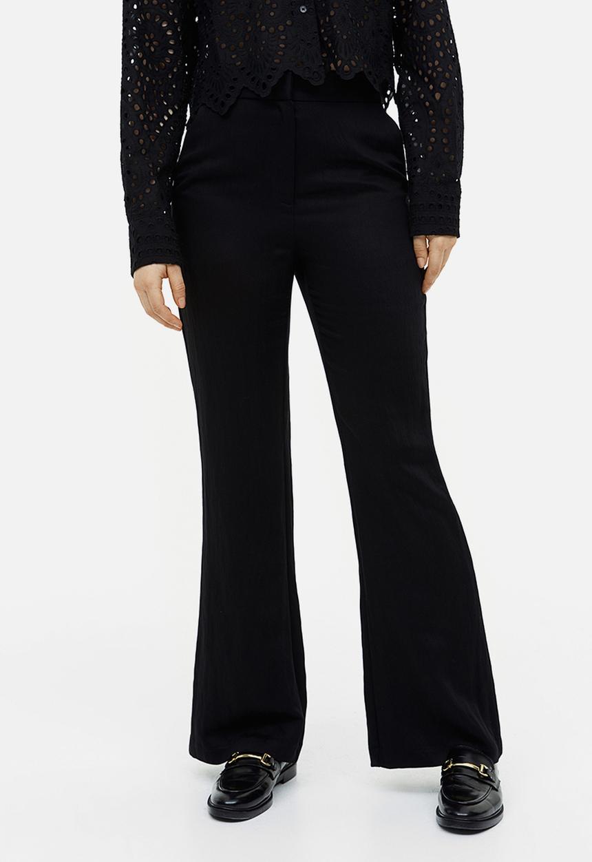 H&M - Flared viscose trousers - black
