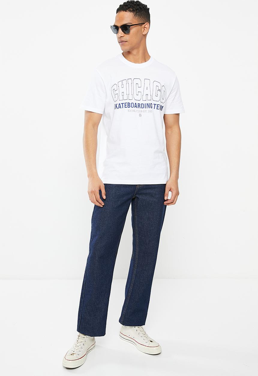 Only & Sons - Onstim life regular fit vasity short sleeve tee - bright white