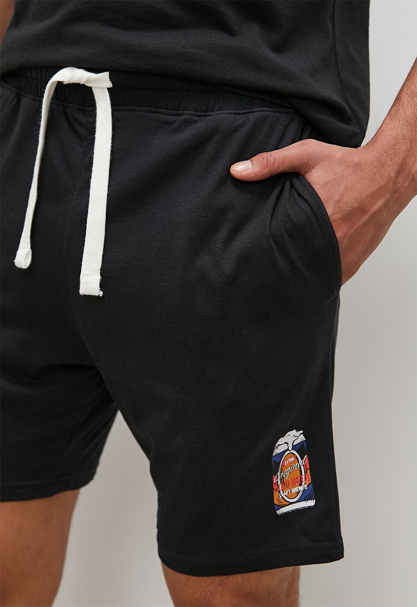 Superbalist - Printed knit lounge short - black