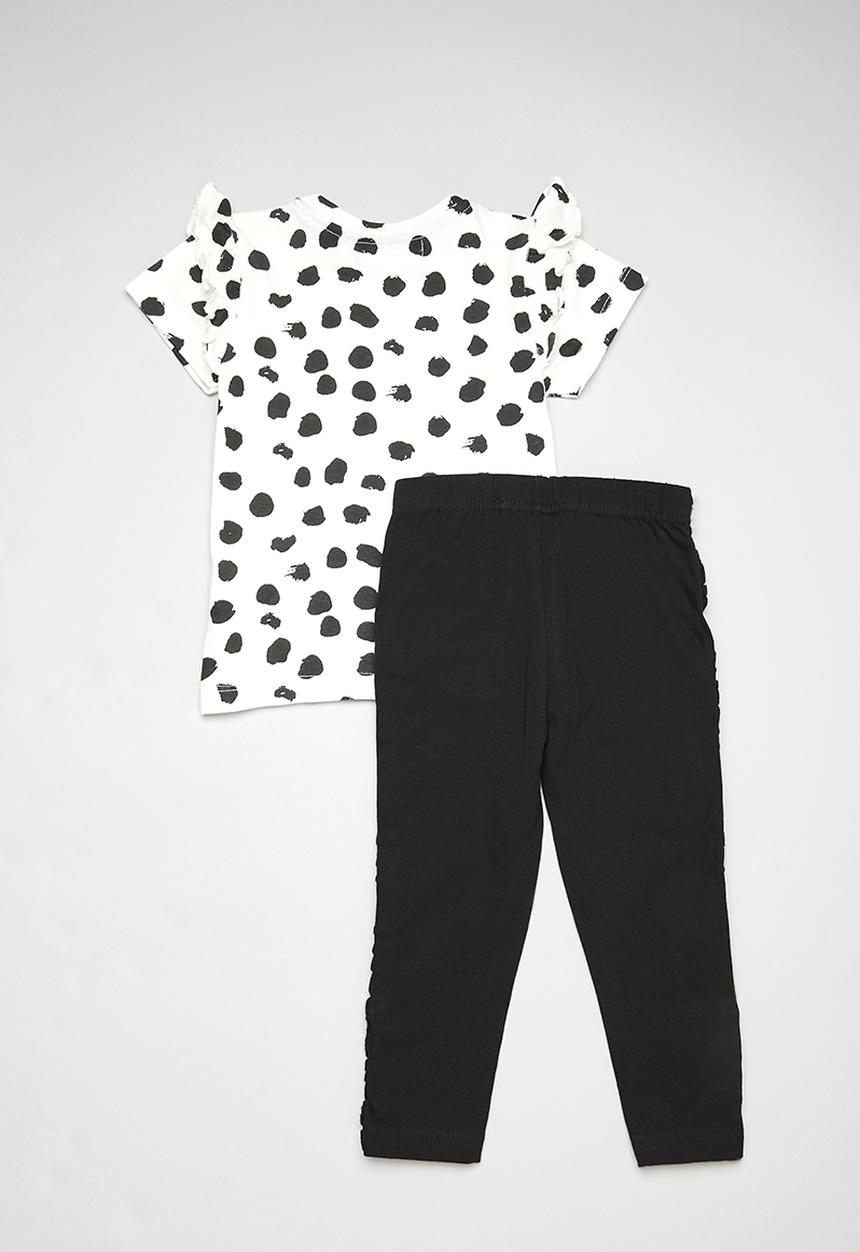 MINOTI - 2 Pack aop T-shirt & legging set - black