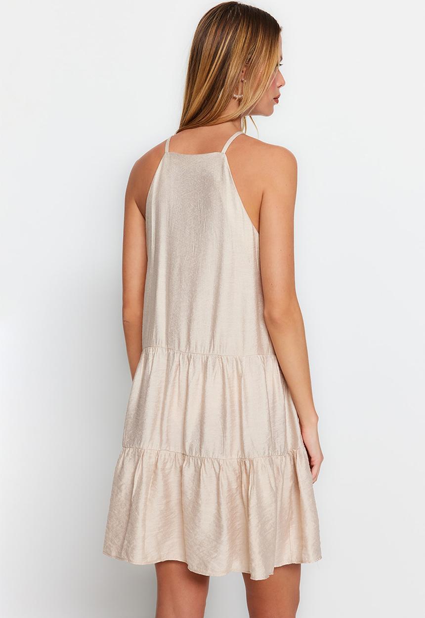 Trendyol - Mini sleevless halter neck dress - stone