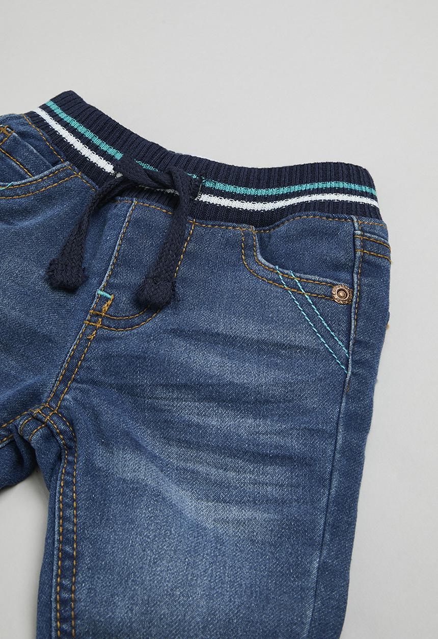 MINOTI - 2 Pack aop T-shirt & knitted denim jean set - blue & white