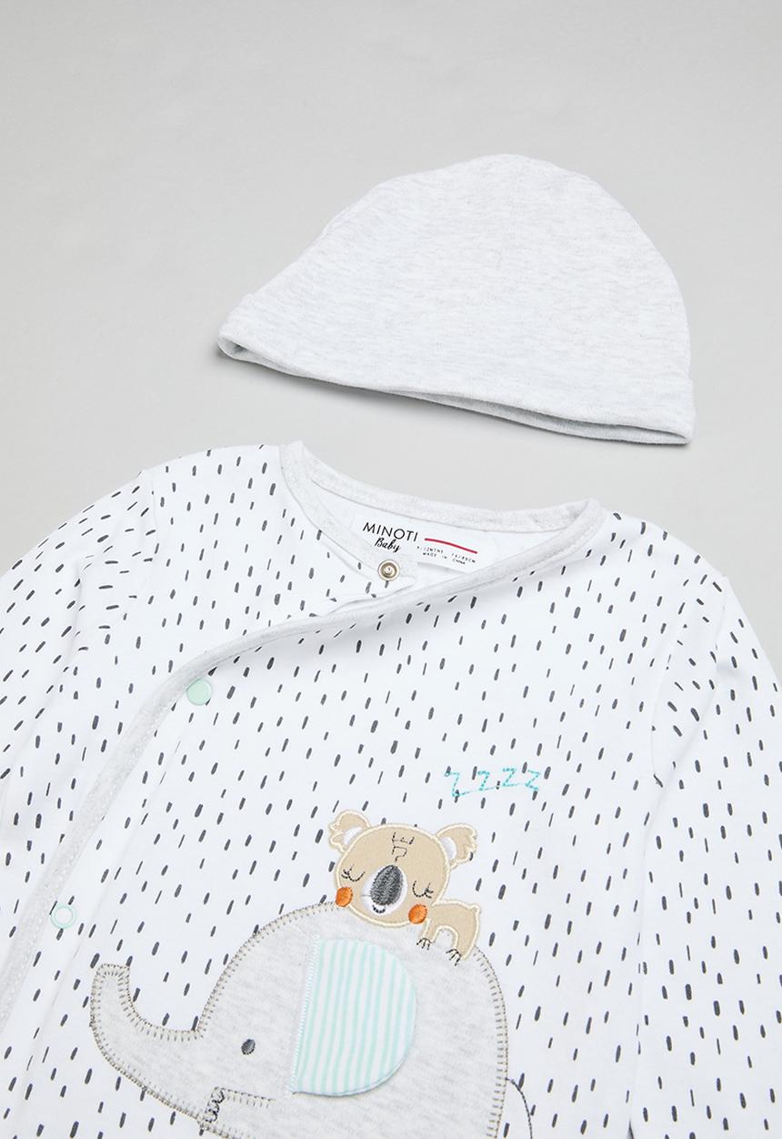 MINOTI - 2 Pack sleepsuit & hat set - white