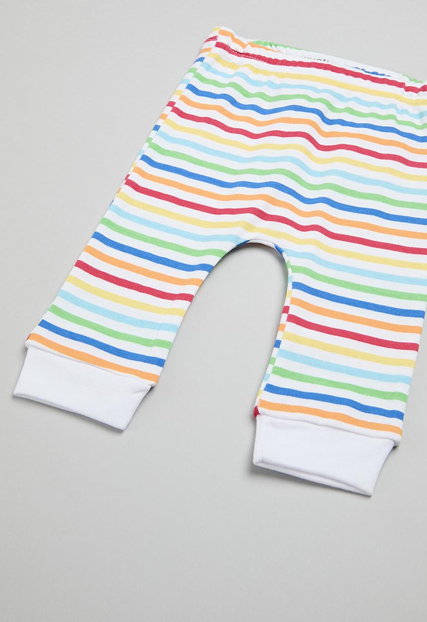 MINOTI - 2 Pack T-shirt & stripe legging set - white
