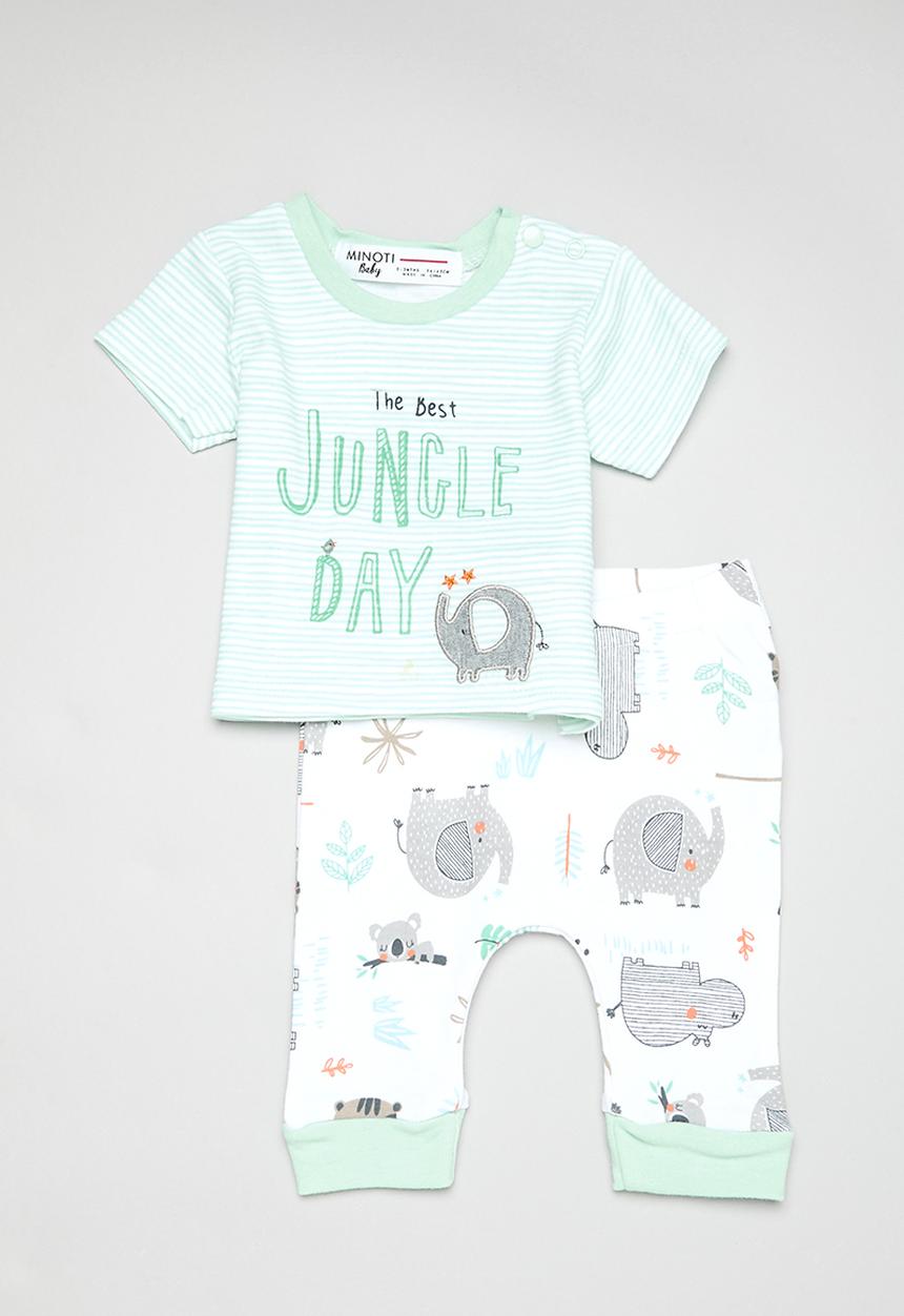 MINOTI - 2 Pack stripe T-shirt & aop legging set - multi