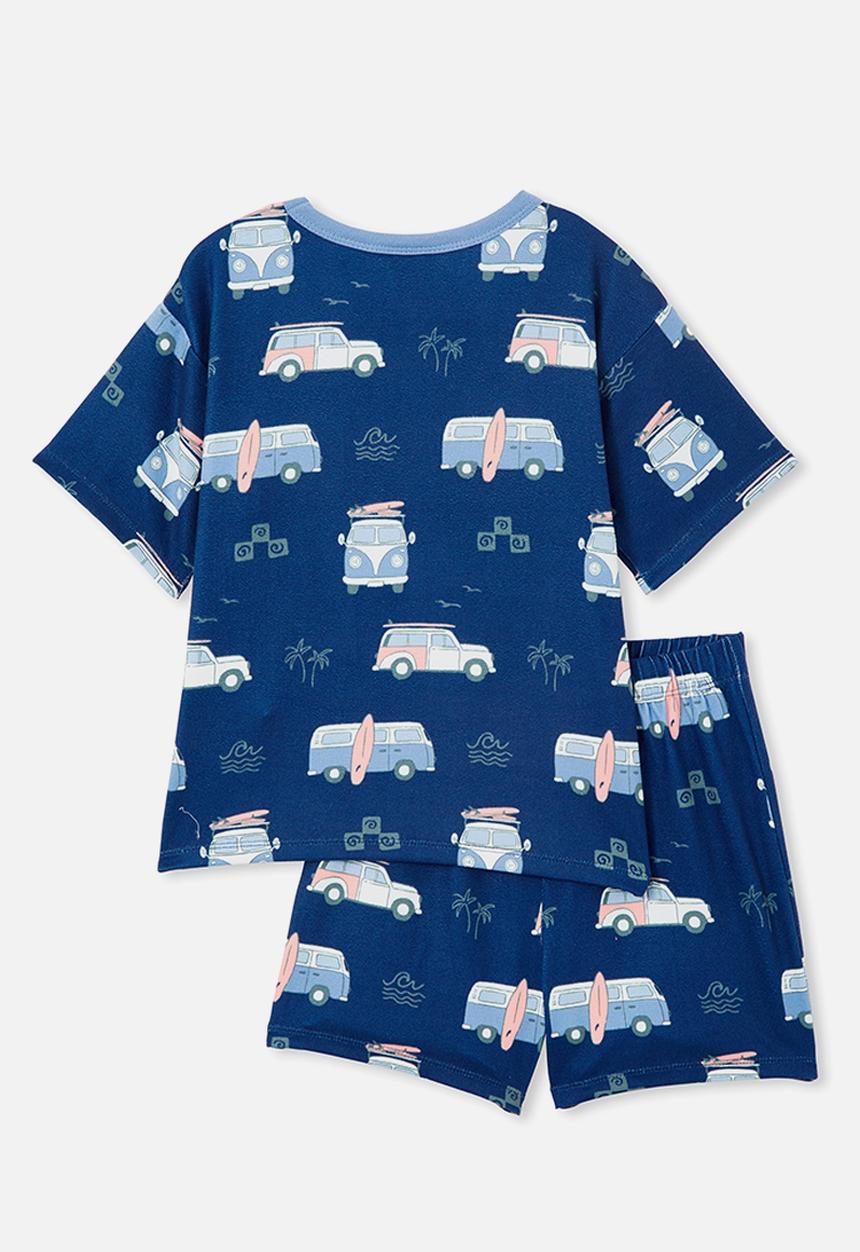 Cotton On - Damon short sleeve pyjama set - petty blue/combi vans