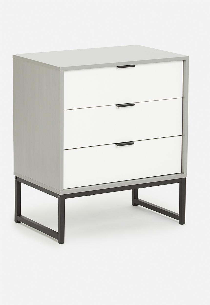 Sixth Floor - Arlo 3 drawer storage - grey