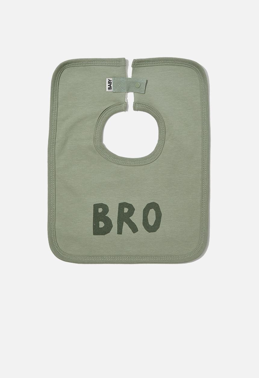 Cotton On - The square bib - deep sage bro
