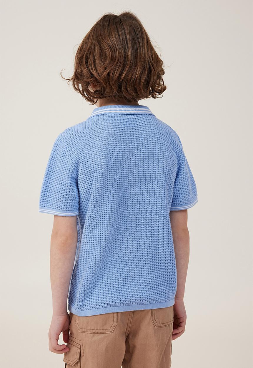 Cotton On - Knitted short sleeve shirt - dusk blue