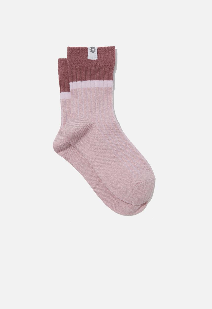 Cotton On - Single pack mid calf sock - pale violet & zephyr twist