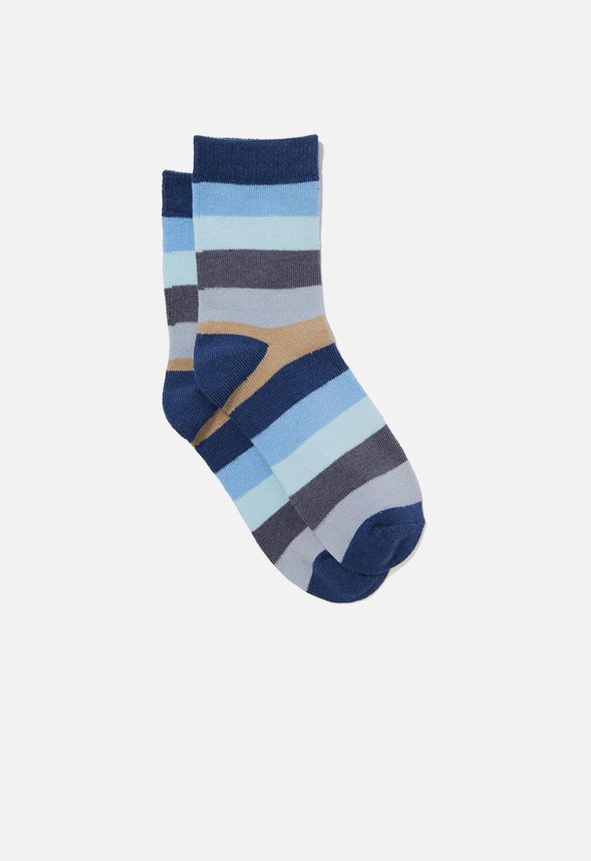 Cotton On - Single pack crew socks - petty blue/multi stripe