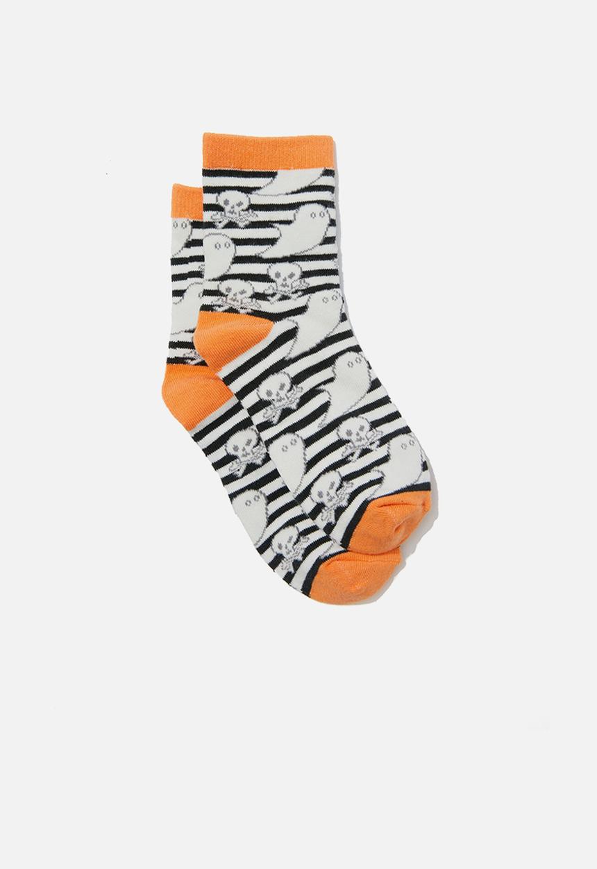 Cotton On - Single pack crew socks - phantom/vanilla skull