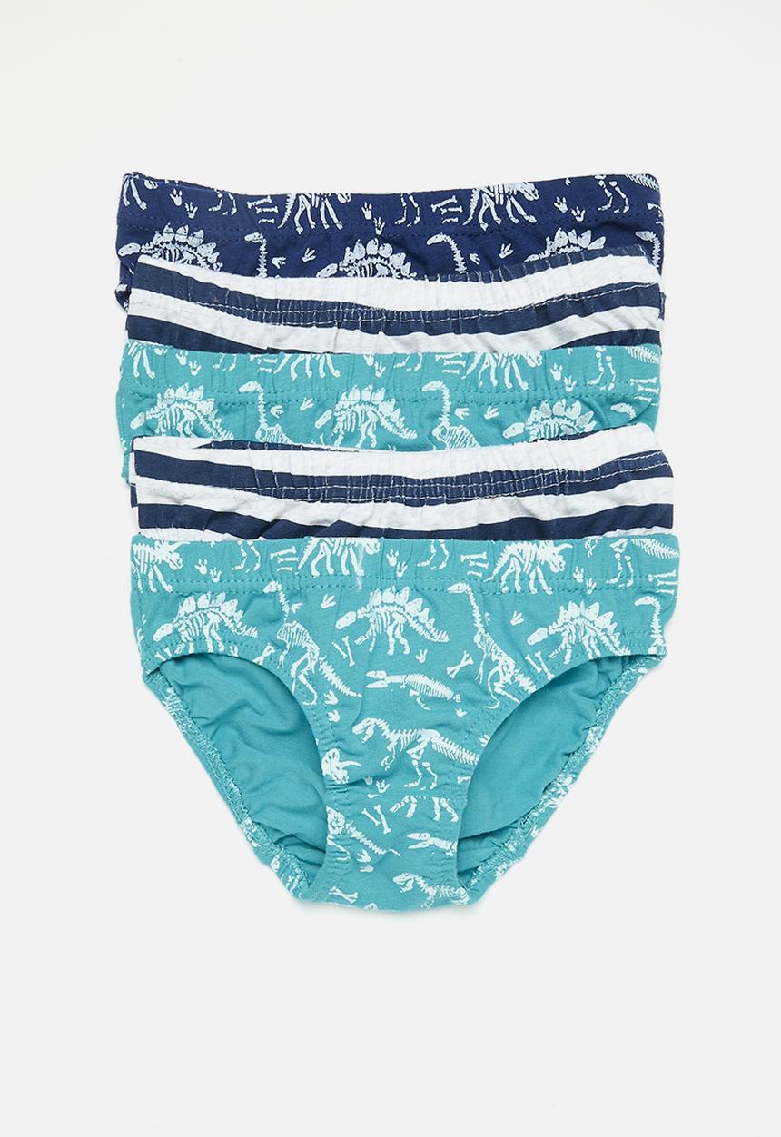 MINOTI - Boys dino stripes 5pk underpants - blue