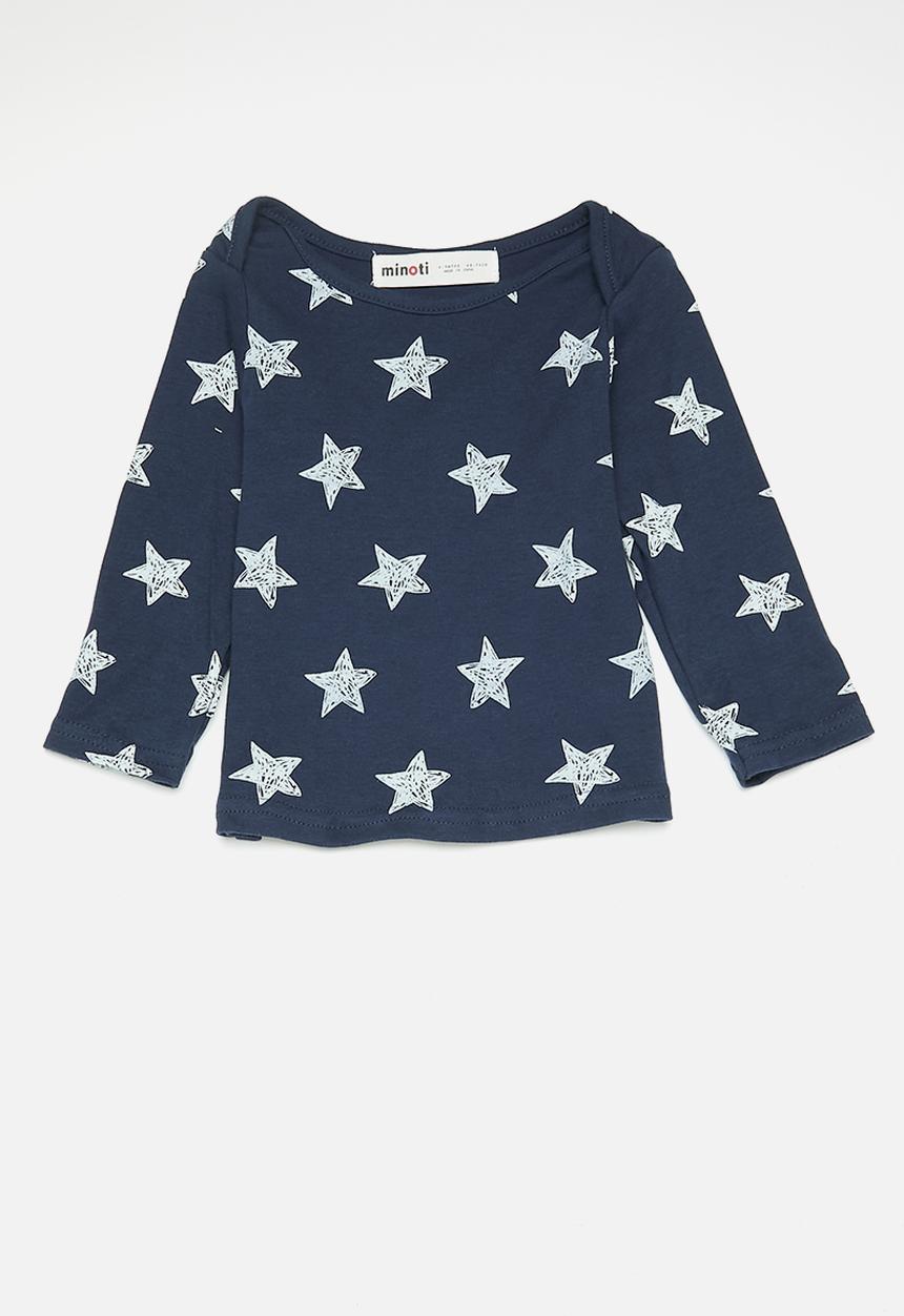 MINOTI - 3 Pack long sleeve tops - white & blue 