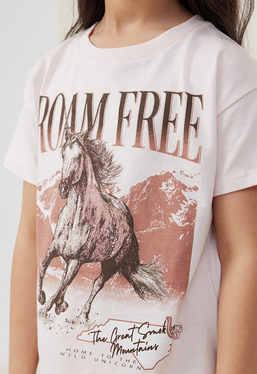 Cotton On - Poppy short sleeve print tee - crystal pink/roam free