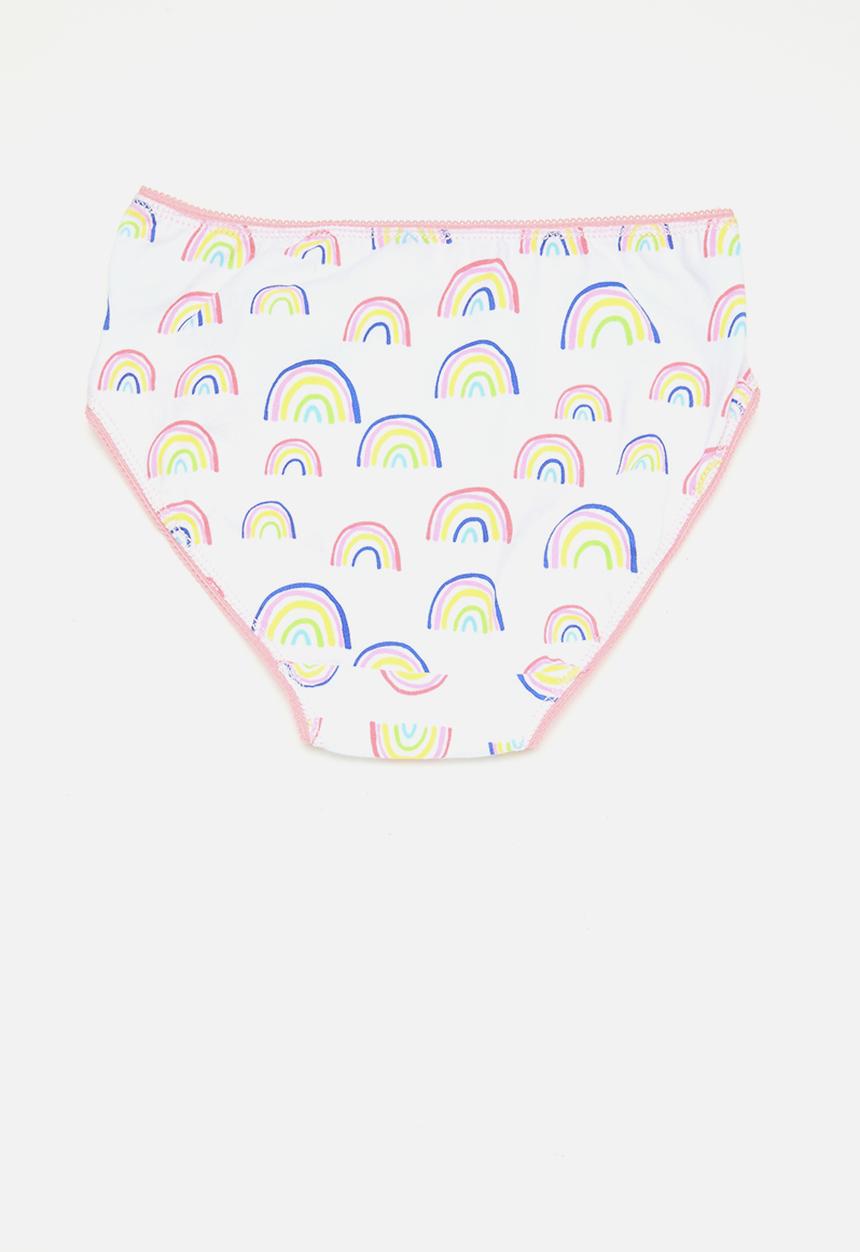 MINOTI - Girls rainbow spots 5pk knickers - multi