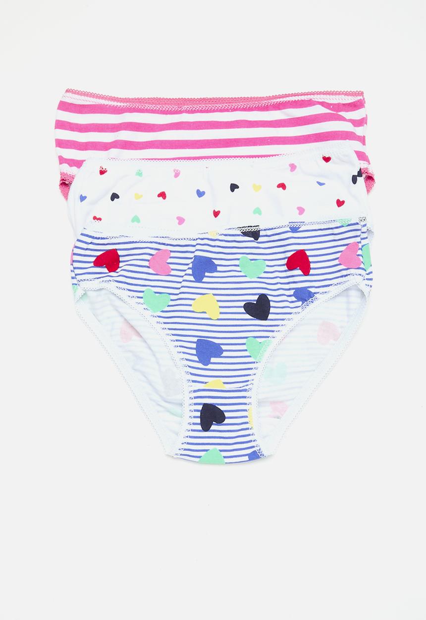 MINOTI - Girls aop hearts 3 pack knickers - multi 
