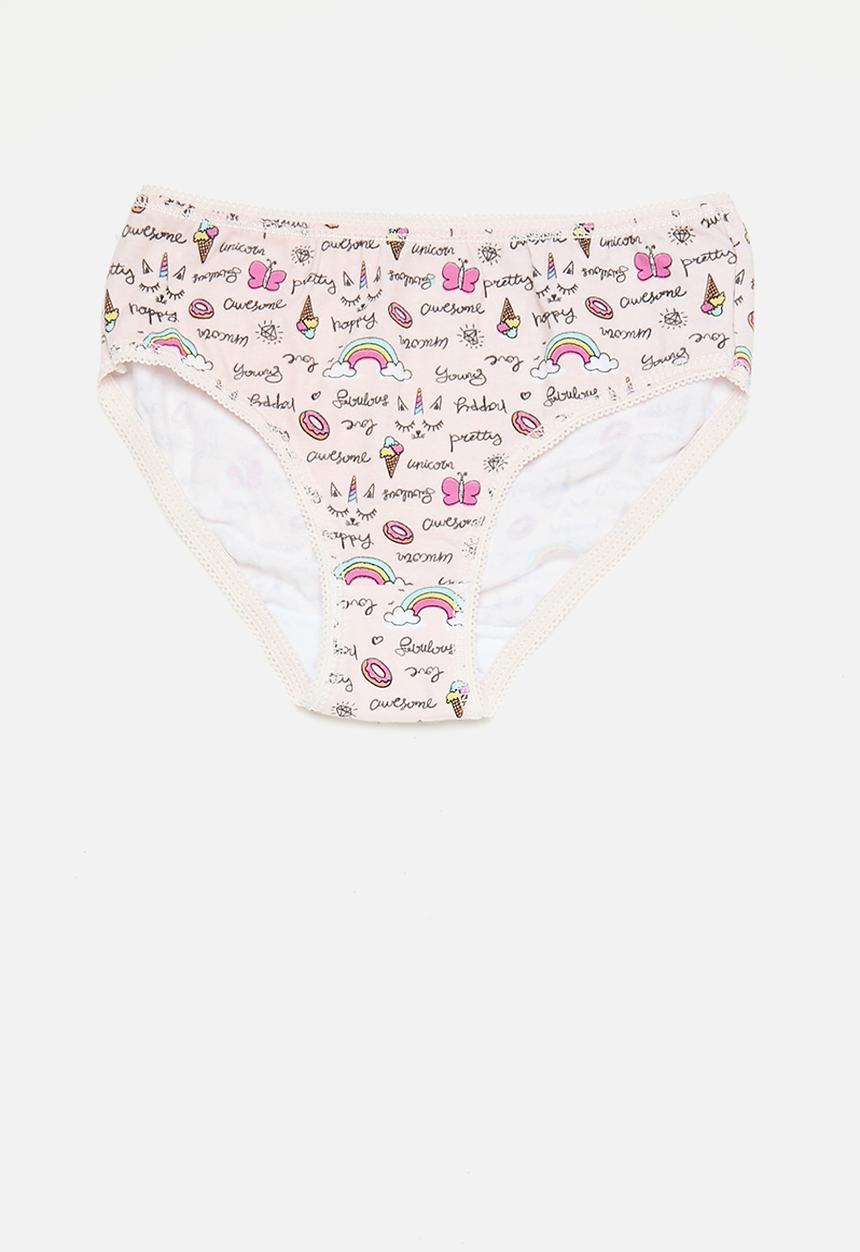 MINOTI - Girls rainbow aop 3 pack knickers - multi 
