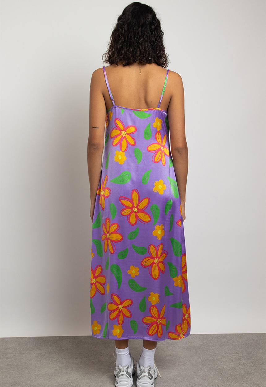 Daisy Street - Printed satin midaxi minah dress - multi