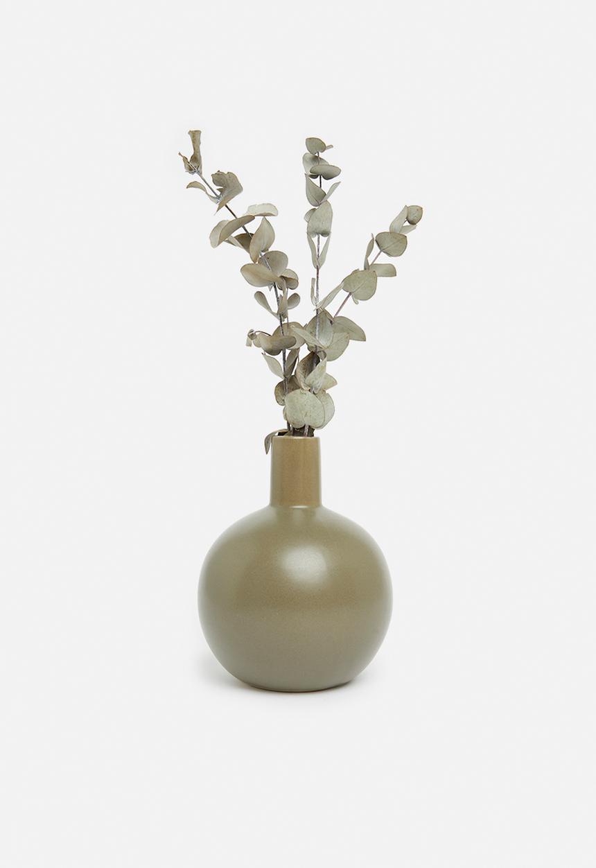 H&S - Porcelain belly vase - green