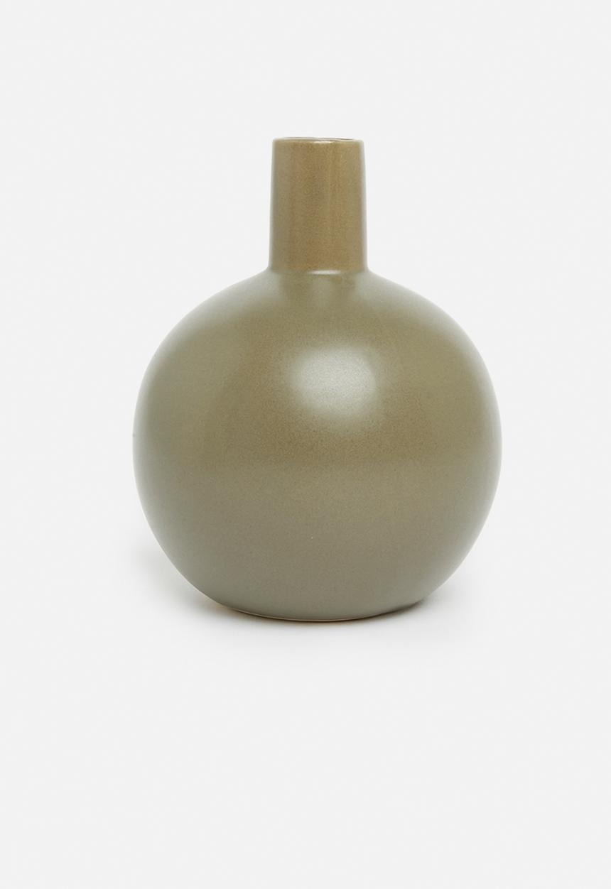 H&S - Porcelain belly vase - green