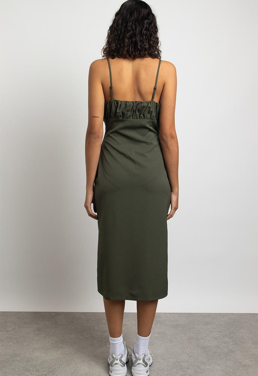 Daisy Street - Cami dress with side split - khaki